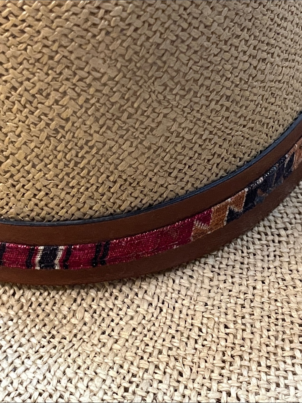 Vintage UNIHAT by TEXACE Sand Hills Straw Golf Hat w/Fabric & Leather Trim Band - Picture 6 of 16